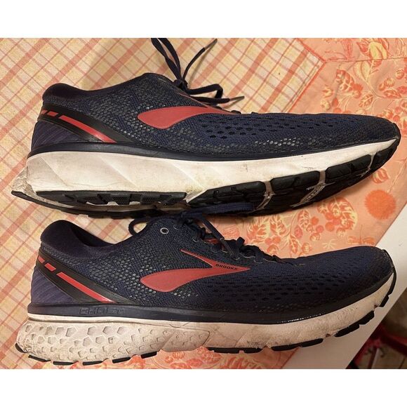 Brooks Mens Ghost 11 1102881D428 Blue Red Running Shoes Sneakers Size 12.5 D GUC - Picture 5 of 16